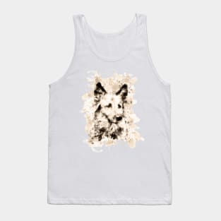 Brown Ink portrait of the german shepherd dog, A watercolor of German Shepherd Head , German Shepherd painting, German Shepherd dog portrait Tank Top